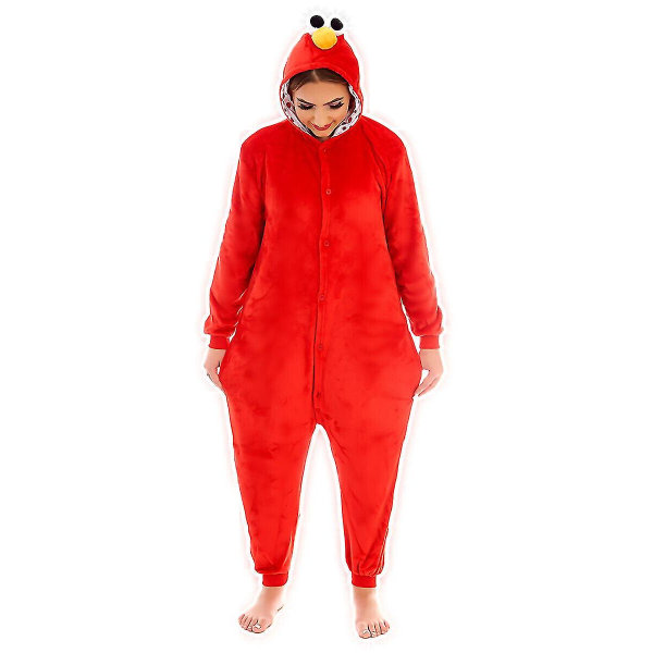 Seriefigurer Unisex Onesiee Fancy Dress Kostym Hoodies_y Red Sesame Street L(170CM-180CM)