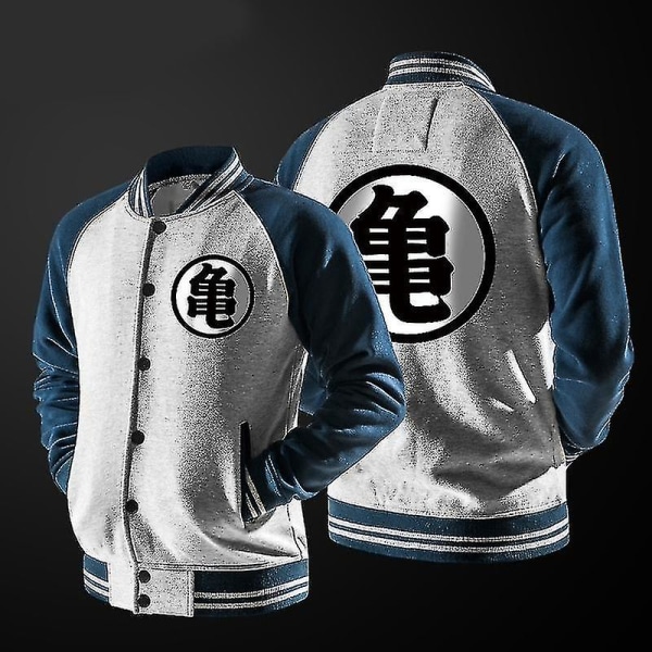 Anime Goku Varsity Jakke Høst Casual Genser Hoodie Jakke Merke Baseball Jakke Shry - Beige XXL