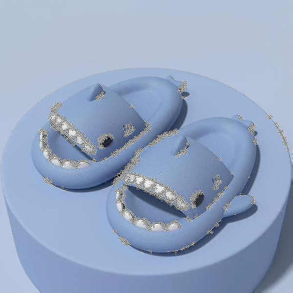 Shark Tofflor Halkfria dusch Badrumstofflor Mjuka sommarsandaler för flickor och pojkar New_h Xianning blue 38 39