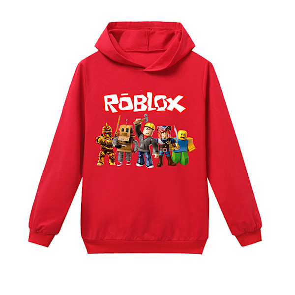 Roblox Hoodie för barn Ytterkläder Pullover Sweatshirt röd ed V . ed 110 cm