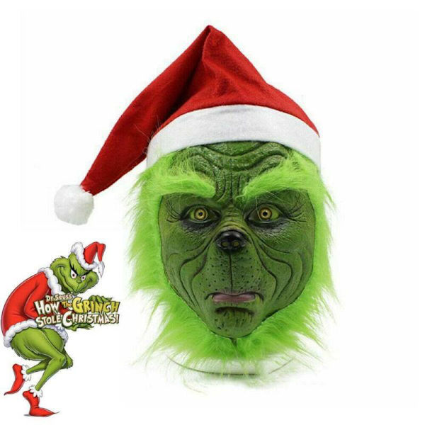 The Grinch ask Cosplay How the Grinch Stole Christmas Costume + Mask M