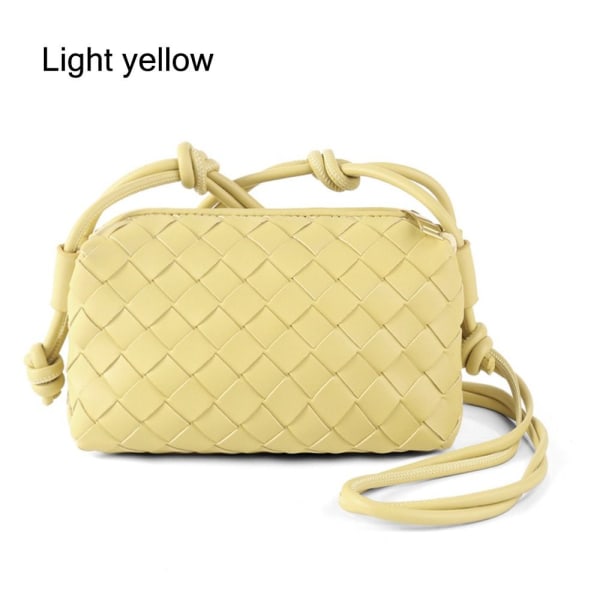 Crossbody-väska för kvinnor PU-flätad LJUSGUL Light yellow