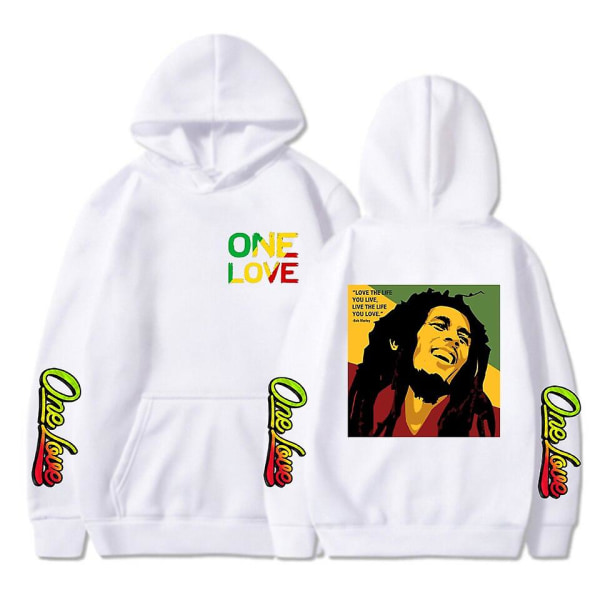 Rapper Bob Marley Hoodie Män Mode Kappa Pojke Luvtröja Kid Hip Hop Dam Svettningar Legend Reggae One Love Hoody Gothic Herrkläder XXXL 2DF5122407-white