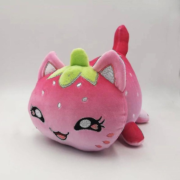 Sød katteplyslegetøj Donut katteplys Kawaii katteplyslegetøj velegnet til børns julefødselsdagspresenter 25cm-n Strawberry Cat