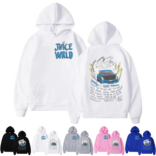 JUICE WRLD Tryktrøjer Dame Herre Hoodies Langærmet Trøje Top Vinter Efterår Hvid V White XL