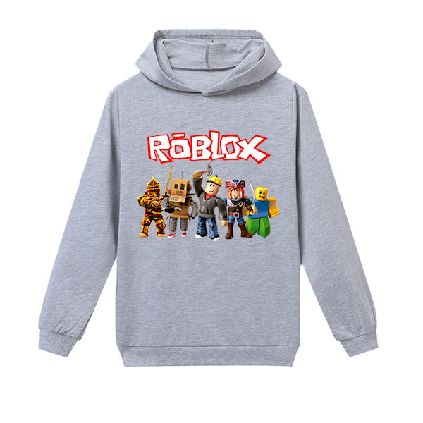 Roblox Hoodie för barn Ytterkläder Pullover Sweatshirt grå grey V . grey 140 cm