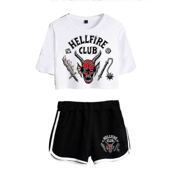 Stranger Things Season4 Hellfire Club Crop Shorts Z W Color 4 XL