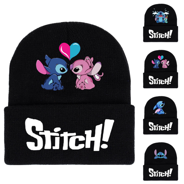 Unisex Lilo Stitch Barn Tecknad Stickad Mössa Cap B