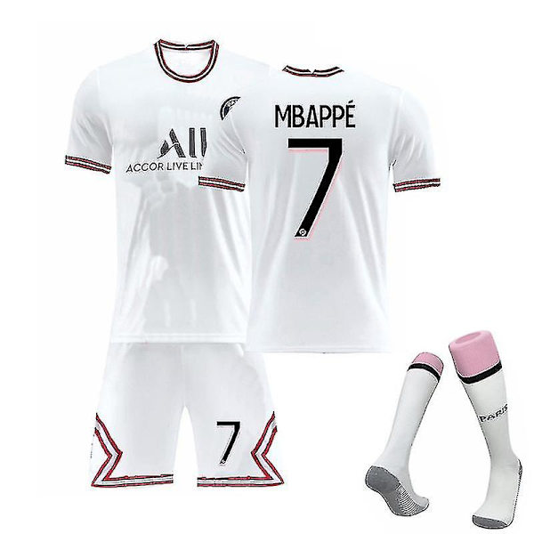 Mbappe nr 7 -2022 Ny sæson Paris fodboldtrøje sæt til børn W 21 22 Mbappe 7 Kids 20(110-120CM)