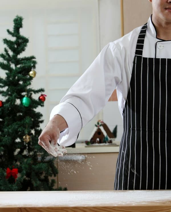 Kokkeforkle Ren Pinafore SVART RANDE