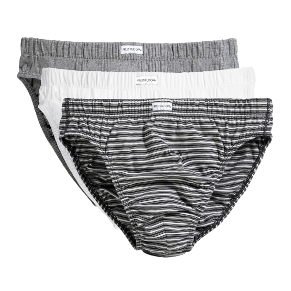 Fruit Of The Loom Klassiske Slip Briefs (Pakke med 3) Sort V Black/White Stripe 2XL