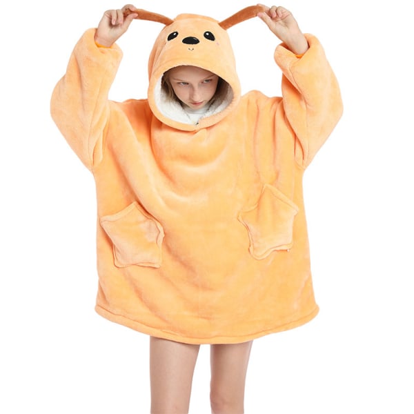 Barn Hoodie Filt Oversized Ultra Plush Fleece Filt Vinter - Best V. 9