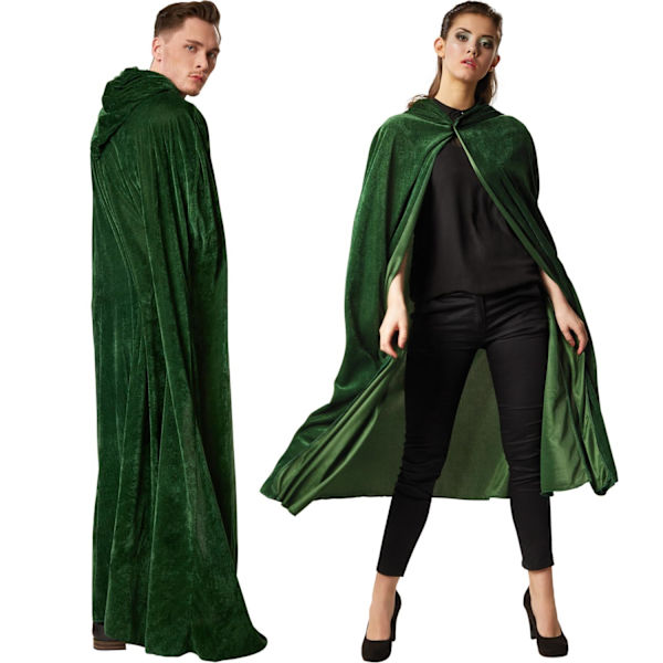 tectake Fløjlskappe med hætte - 116 cm green