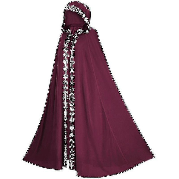 Huppuviitta keskiaikainen renessanssi 5-värinen viitta Halloween Cosplay-asut Elokuva ja televisio Cos-asut Jb5-2-G Red one size