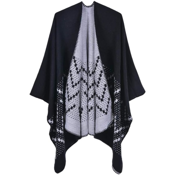 Ponchos för kvinnor Sjalar Wraps Oversized vinterscarf Dam Kni