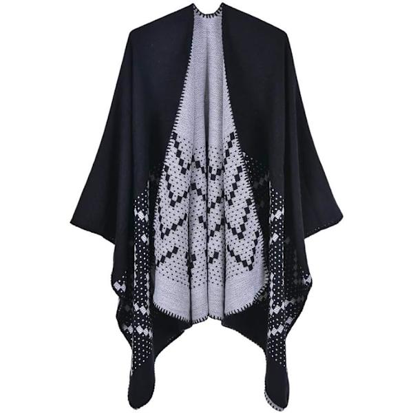 Ponchos för kvinnor Sjalar Wraps Oversized vinterscarf Dam Kni