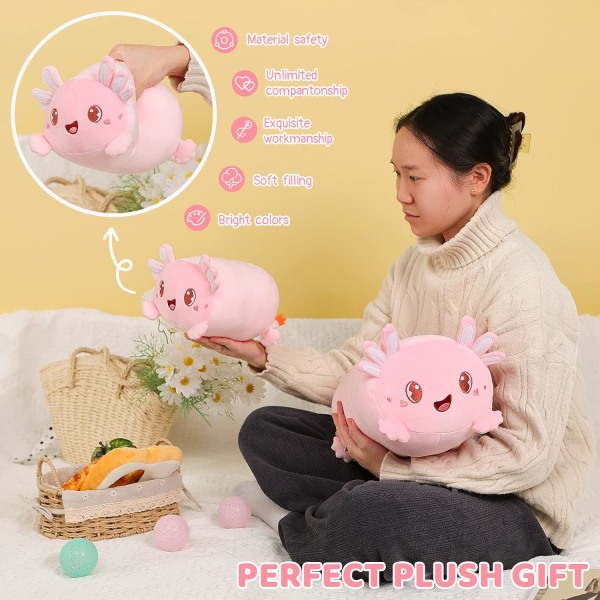 Xishao 8 tommer 5 stk Sød Panda & Axolotl & Bee Cat & Corgi Pig & Cat Plysj Udstoppet Squishy dyr - -