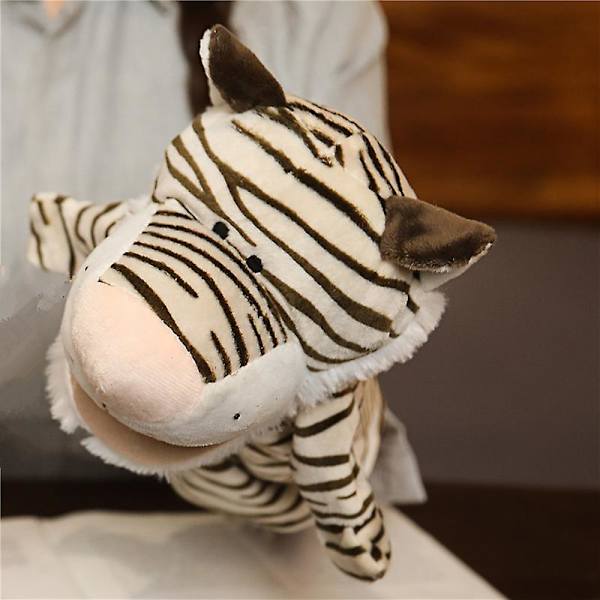 Eläin käsi sormi tarina nukke Kawaii pehmolelu pedagoginen vauva Leijona Elefantti Kanin Apina Kiraffi pehmeät lelut Täytetty nukke V Tiger 2