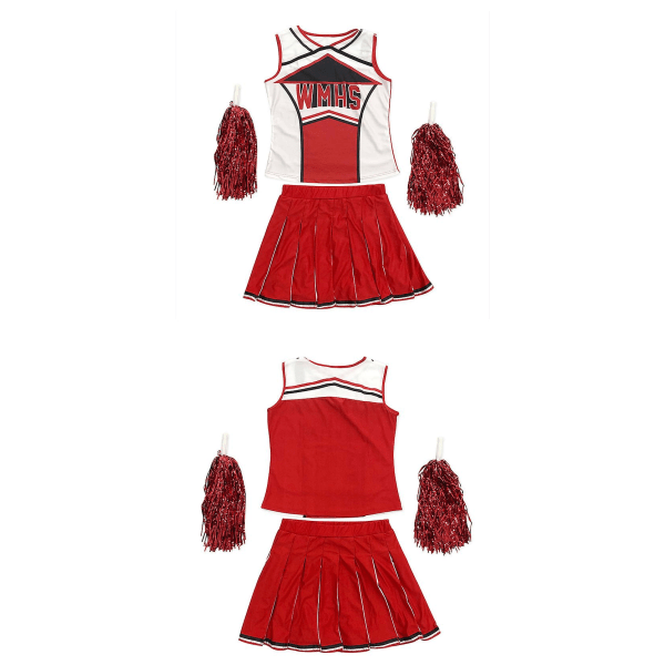 Cheerleader Costume Cheerleader Athletic port Uniform Fancy Dress Uniform Red S