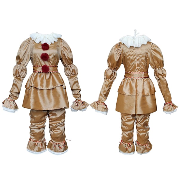 Vuxna barn Pennywise Cosplay Kostym Halloween Party Clown Kvinnor Set_nn V Grey With mask Adult XXL