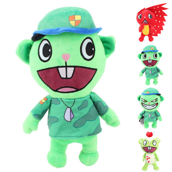 Happy Tree Friends Flippy Fliqpy pysäytetty nukke Anime pehmolelu W soldier