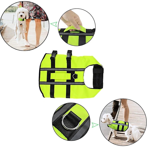Hunde flydevest svømmedragt Justerbar hundevest flydevest V