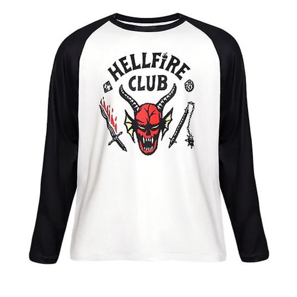 Vuxna Barn Stranger Things Säsong 4 Hellfire Club T-shirt Toppar Kostym - Long Sleeves Aldult 5XL