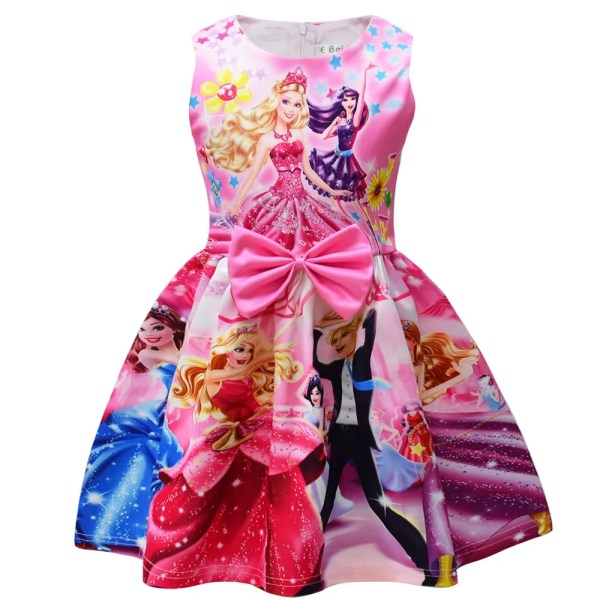 Rosa Barbie Princess Cosplay Kostym Klänning För Barn Flickor 9337 100