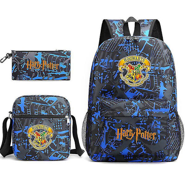 Harry Potter -kuvioinen reppu, opiskelijan koululaukku, pieni olkalaukku, kynäpussi, kolmiosainen risti orchid