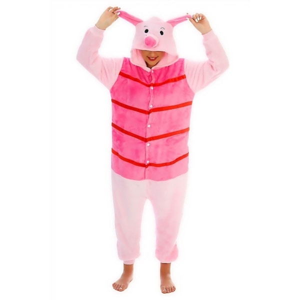 Nalle Puh Unisex Onesie | Hahmohuppari Pyjamat | Puku | Mukava ja hauska | Disney-aiheiset vaatteet Piglet 124x68x101cm