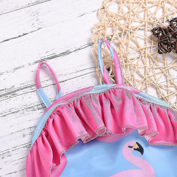 Lasten uimapuku Triangel Suspender Romper Summer Flamingo Print W 110