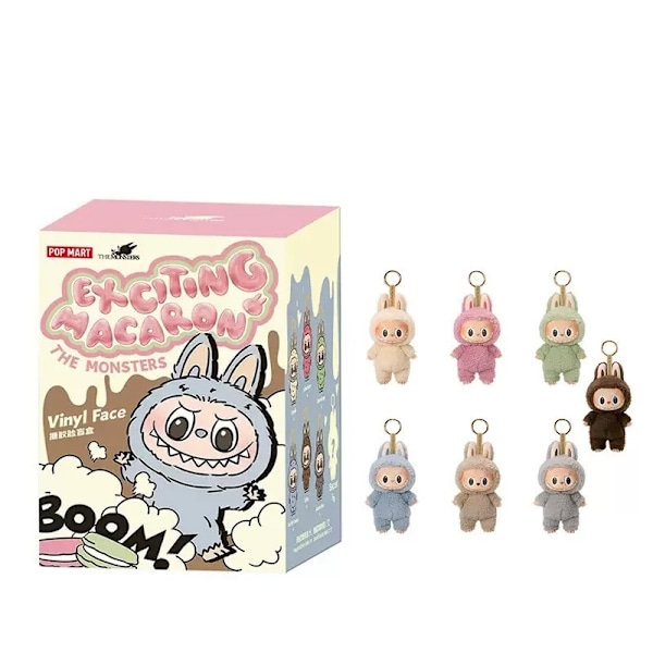 6 st POP MART LABUBU The Monsters Överrasknings Macaron Plyschdockor Figurleksaker Blindboxar (Färg Slumpmässig) ILX