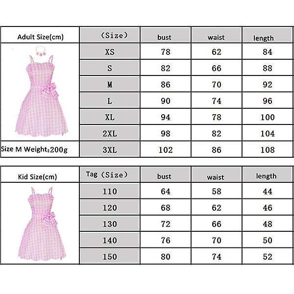 Barbie Kostym För Kvinnor Barbie Klänning Bedårande Rosa Dam Cosplay Flickor Kläder Kvinna Halloween Klassisk docka Rollspel Barbie Dress Up 2XL