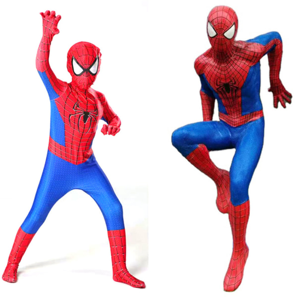 Marvel Spider-Man Cosplay Kläder Superhjälte Barn Jumpsuit W Red 9-11 Years