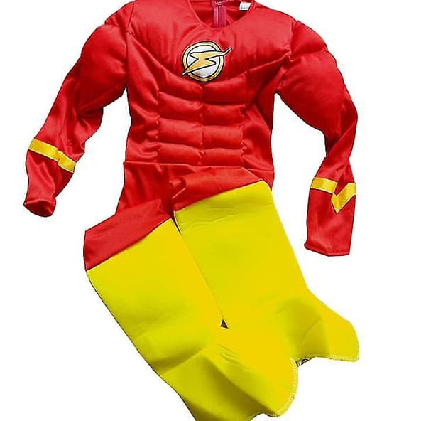 Barns Flash Cosplay kostym, barns Cosplay Tights S