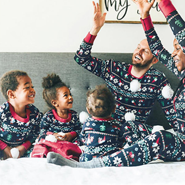 Aikuisten lasten perheen yhteensopivat joulupyjamat Xmas yöasut Pyjamat PJs Set Kids 12-13 Years