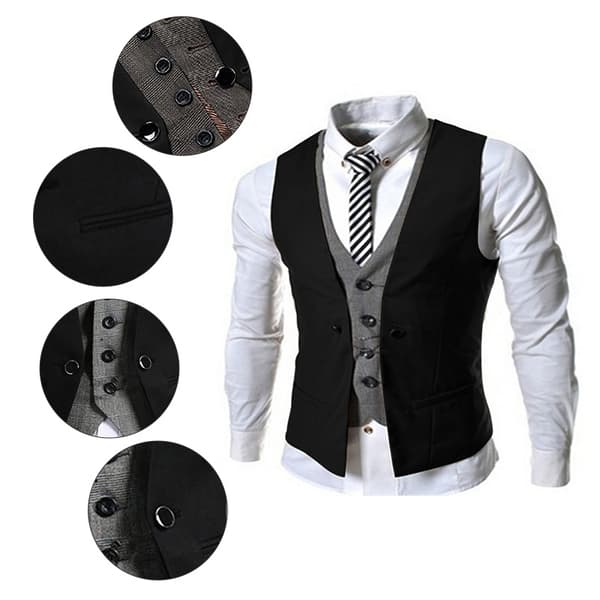 Falsk todelt vest black L