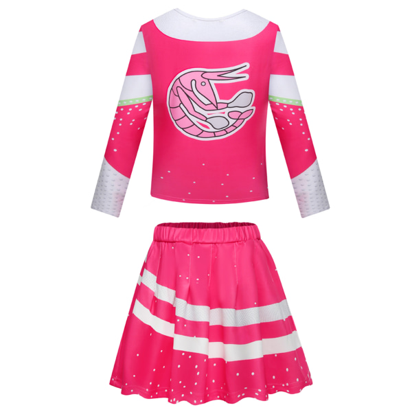 Zombies 3 rosa dräkt för barn flickor cheerleader outfit V 140Y