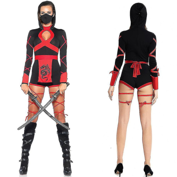 Naruto Ninja Kvinnor Kostym Jumpsuit Halloween Party Fancy Dress Outfits Presenter XL