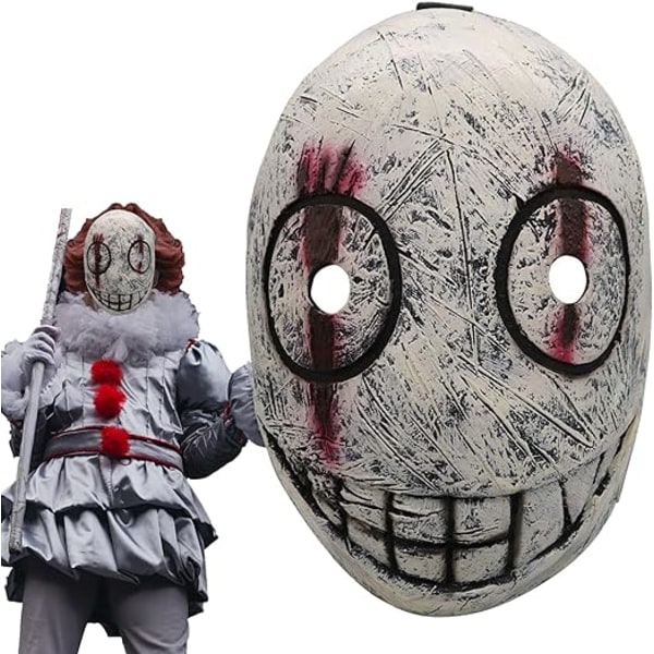 Dead Daylight Mask, Legion Frank Mask Latex Justerbar Skrämmande Smile Mask Halloween Kostym Cosplay Prop för Vuxen V