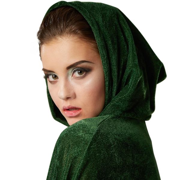 tectake Fløjlskappe med hætte - 116 cm green
