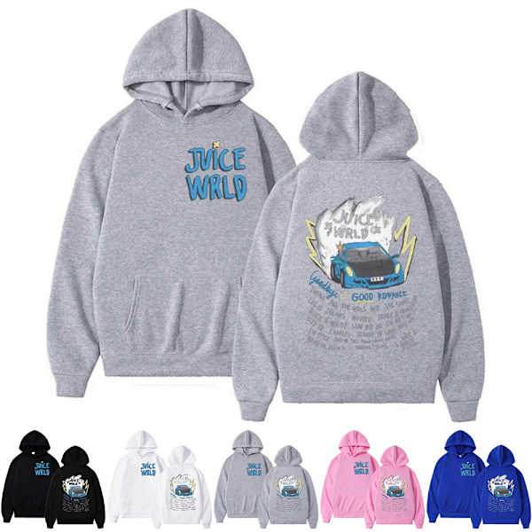 JUICE WRLD Tryktrøjer Dame Herre Hoodies Langærmet Trøje Top Vinter Efterår Hvid V White L