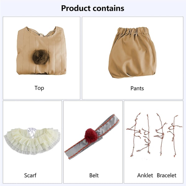 Aikuisen Pennywise Cosplay -asu Halloween-juhlat Klovni Naisten Set_nn V Gold Without mask Adult XXL