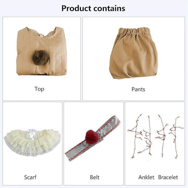 Vuxna barn Pennywise Cosplay Kostym Halloween Party Clown Kvinnor Set_nn V Gold Without mask Adult XXL