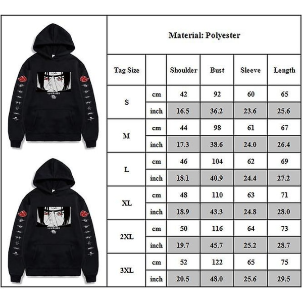 Uchiha Itachi Hoodie Herr Dam Par Naruto Anime Huvtröja Cosplay Toppar Presentpresent V 3XL