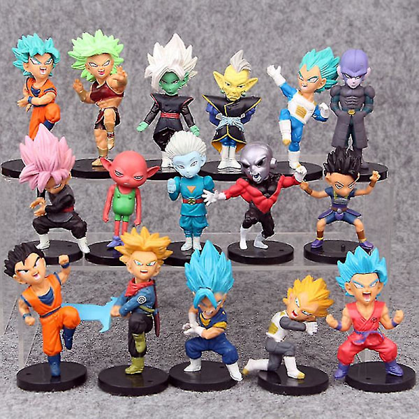 16-pack Dragon Ball Super Son Goku Vegeta Broly Buu Actionfigurer Leksaker 1st(16pcs) V 1st(16pcs) 16pcs