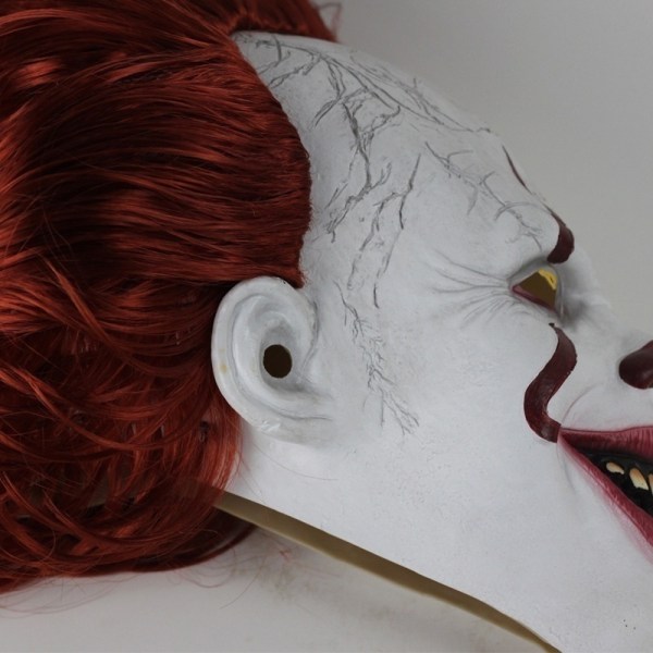 Lateksi Halloween pelottava naamio Cosplay Clown Party Mask Prop V white With Led
