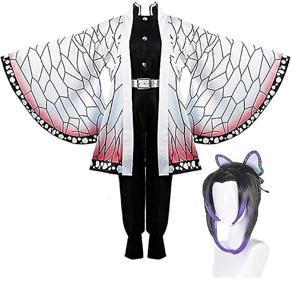 2023-demon Slayer veli ja sisko Kamado Nezuko Cosplay-asu asu Kimono Anime-asu Peruukki V Shinobu and wig M
