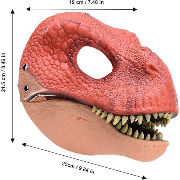 BestAlice Dino Mask Moving Jaw, Dinosaur Mask Huvudbonader, Jurassic Movable Dinosaur Head Toys Velociraptor Mask Halloween Brown 23 x 15 x 13 cm/9 x 5 x 6 inch