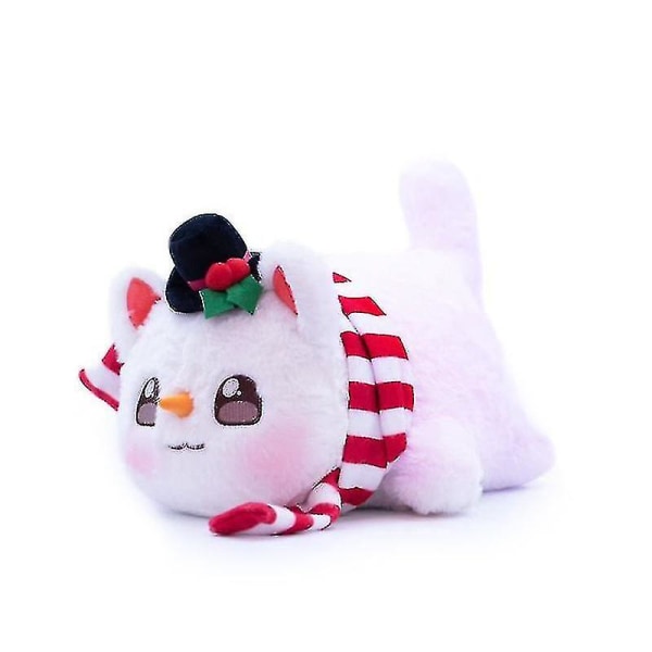 Sød katteplyslegetøj Donut katteplys Kawaii katteplyslegetøj egnet til børns julefødselsdagsgave 25cm-n Snowman Cat
